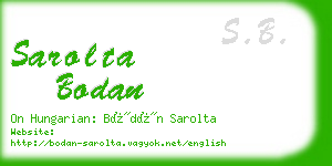 sarolta bodan business card